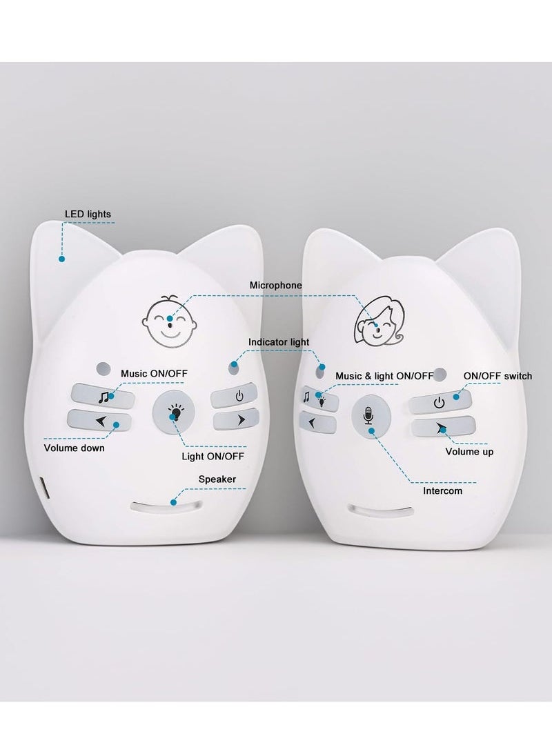كابتن تيك Wireless Audio Baby Monitor, Baby Walkie Talkie, Baby Desk Lamp Caretaker with 2 Way Talk, VOX Mode, Long Range up to 300m, Crystal-Clear Sound, Lullabies, Night Light, Music Play, Plug  Play  - Image 4