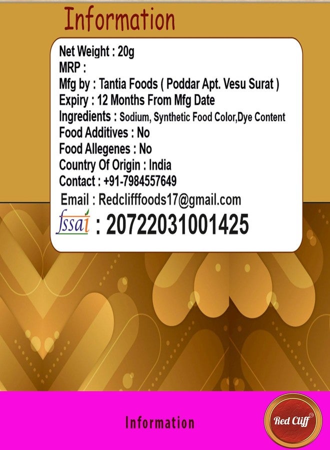 RED CLIFF Edible Chocolate Brown & Saffron Food Colour Powder | Vibrant Natural Colour for Baking, Cake Decorating, Cooking | 20gx2 | - Image 3