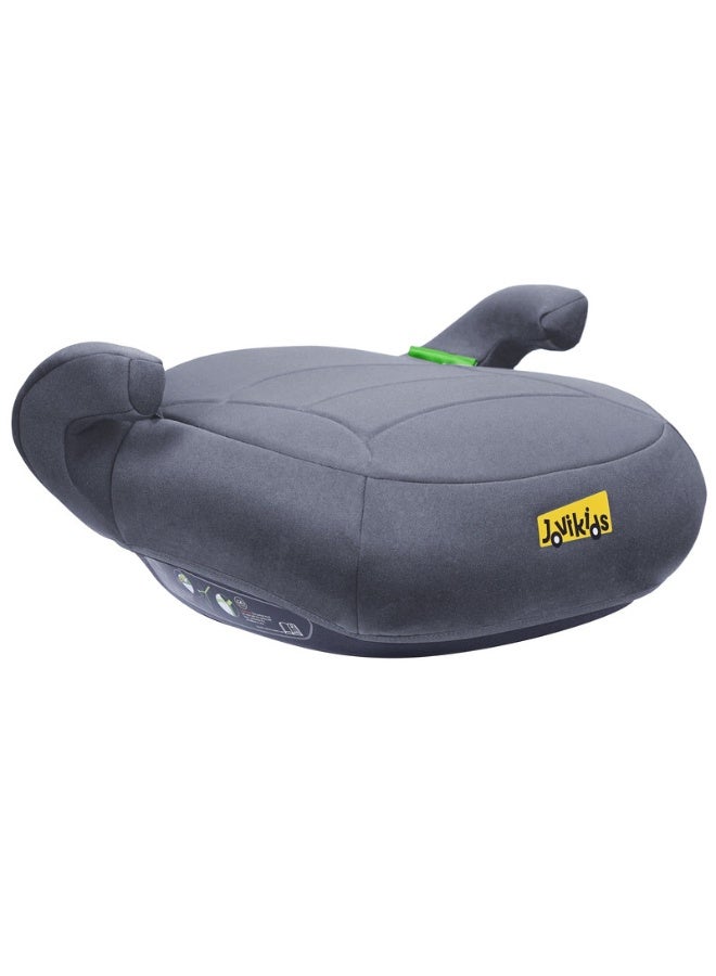Jovikids مقعد تعزيز جوفي كيدز يوهو I-Size مجموعة 2/3 6–12 سنة معتمد ECE R129/E4 خفيف الوزن ومضغوط تركيب حزام أمان ثلاثي النقاط غطاء قابل للإزالة والغسل مساند ذراعين وراحة مبطنة رمادي - Image 4
