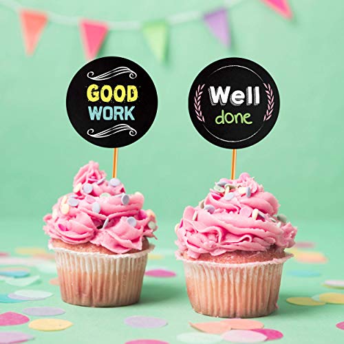 weRevel Paper Chalkboard Theme Appreciation Stickers, 40 Count, 2 Inches, Round, 4 Unique Designs - Image 3
