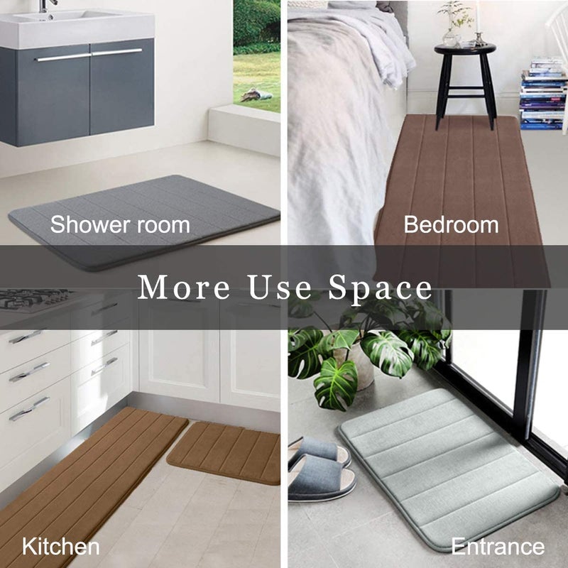 Zoxito Zoxito Super Soft Microfibre Solid Bath Mat Absorbent Anti Skid Mats for BathroomBedroomKitchenDoor Mat Floor Mat80 50 cmMulticolour Bath Mat Big Line - Image 5