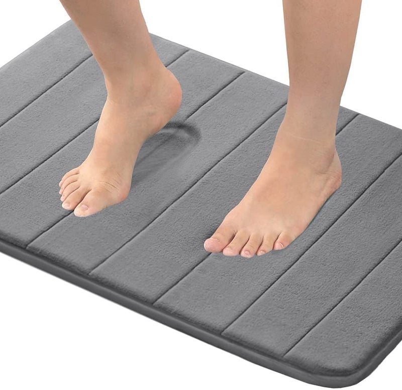 Zoxito Zoxito Super Soft Microfibre Solid Bath Mat Absorbent Anti Skid Mats for BathroomBedroomKitchenDoor Mat Floor Mat80 50 cmMulticolour Bath Mat Big Line - Image 1