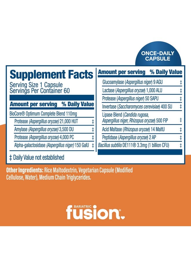 Bariatric Fusion Digestive Support: Digestive Enzymes with Probiotics | Vegan Supplement | Probiotics for Digestive Health and Gut Health Support | Gluten, Dairy & GMO Free | 60 Capsules - Image 4