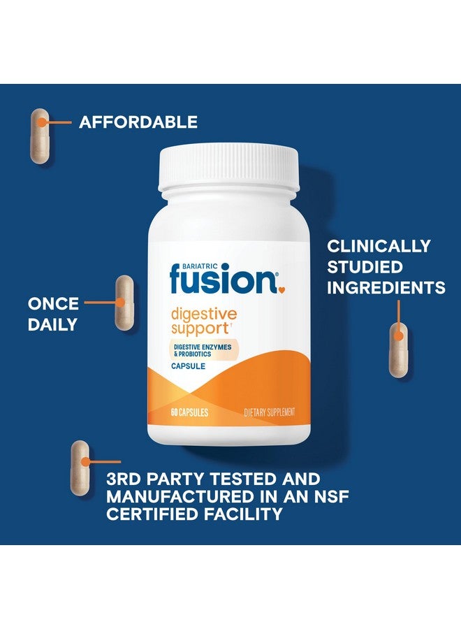 Bariatric Fusion Digestive Support: Digestive Enzymes with Probiotics | Vegan Supplement | Probiotics for Digestive Health and Gut Health Support | Gluten, Dairy & GMO Free | 60 Capsules - Image 2