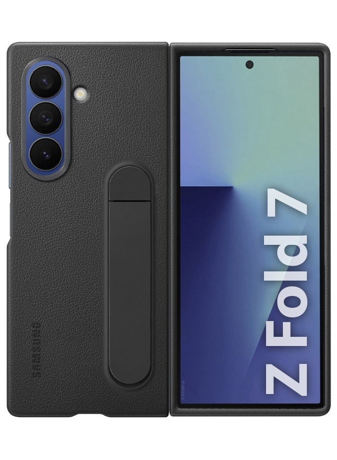CATANES Leather Case Cover for Samsung Galaxy Z Fold 7, Kindsuit Case Slim and sleek with Secure Hand Grip - Dark Grey  - Image 1
