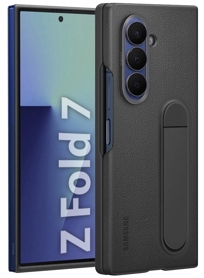 CATANES Leather Case Cover for Samsung Galaxy Z Fold 7, Kindsuit Case Slim and sleek with Secure Hand Grip - Dark Grey  - Image 5