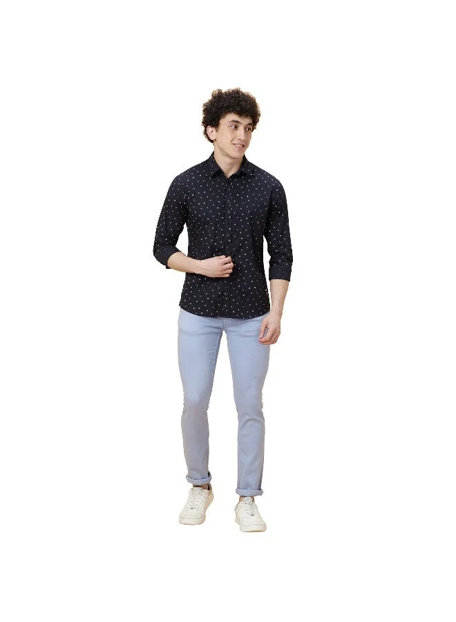 Being Human Mens Black Collared Long Sleeve Shirt