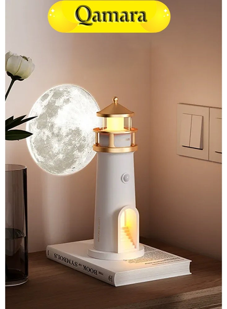  قمرة مصباح ليلي مزود بوظيفة عرض ضوئي، يمكنه عرض صورة القمر على الحائط ليلاً. - Image 2