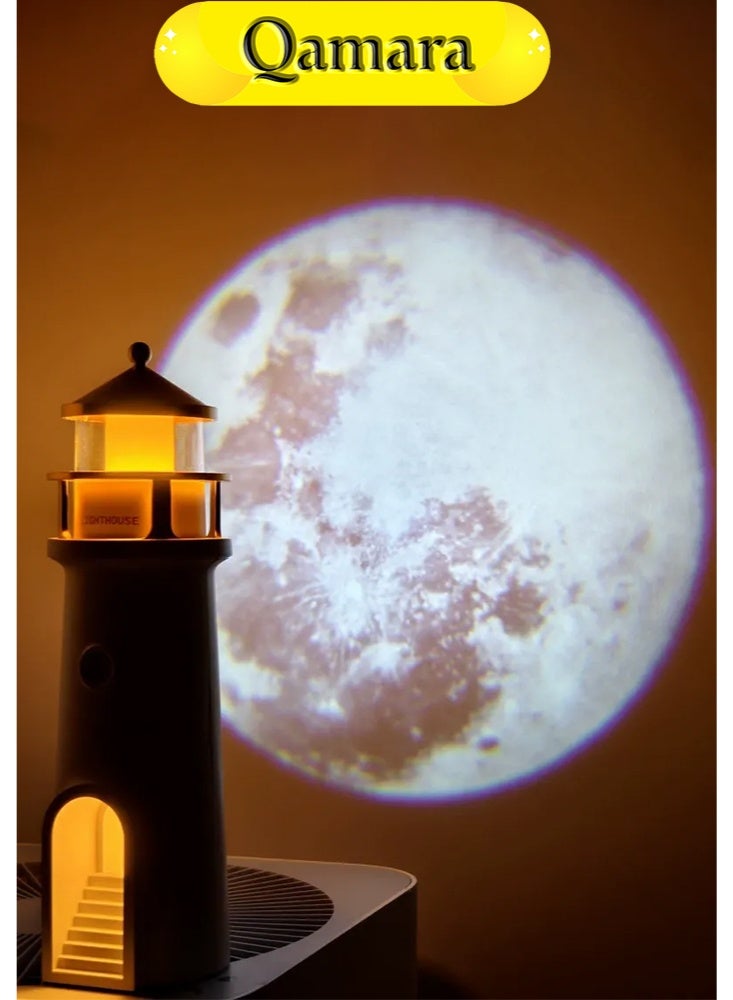  قمرة مصباح ليلي مزود بوظيفة عرض ضوئي، يمكنه عرض صورة القمر على الحائط ليلاً. - Image 1