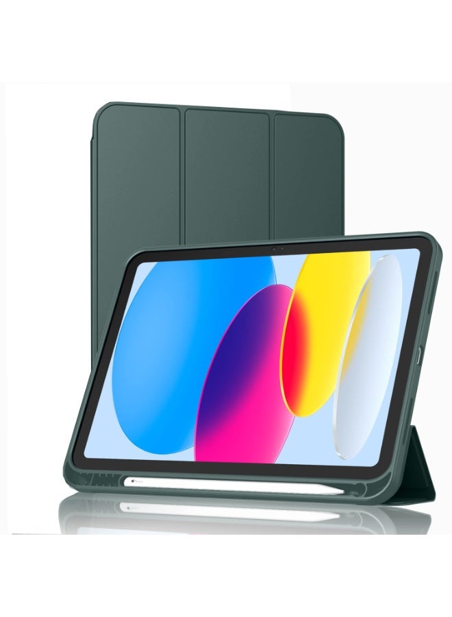 Case for iPad A16 2025 11th Generation 11 Inch/iPad 10th Generation 2022 10.9 Inch with Pencil Holder Durable PU Leather Flexible TPU Back Drop Resistant Protective Case Auto Wake/Sleep (green) - Image 2