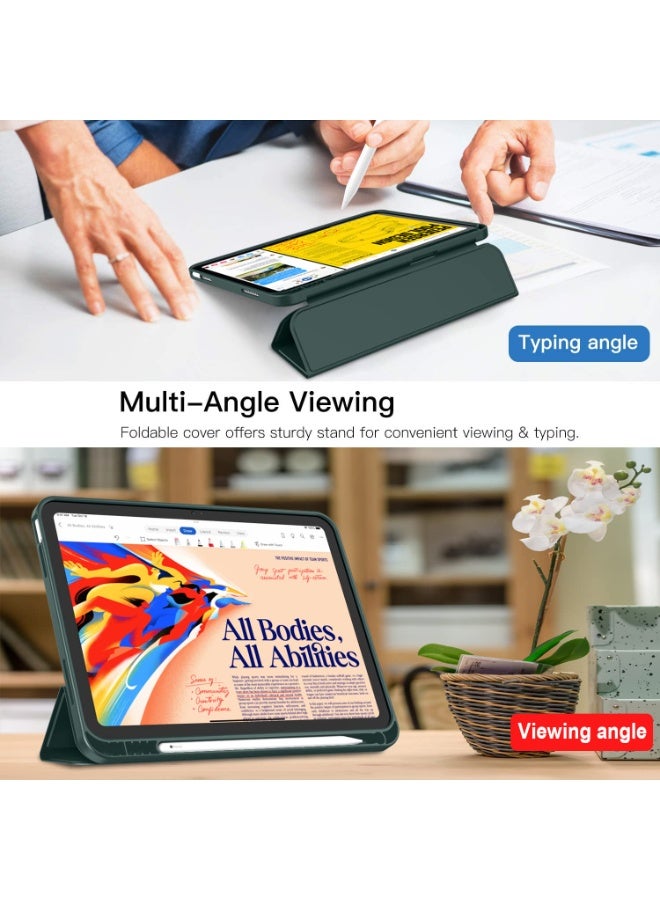 Case for iPad A16 2025 11th Generation 11 Inch/iPad 10th Generation 2022 10.9 Inch with Pencil Holder Durable PU Leather Flexible TPU Back Drop Resistant Protective Case Auto Wake/Sleep (green) - Image 4