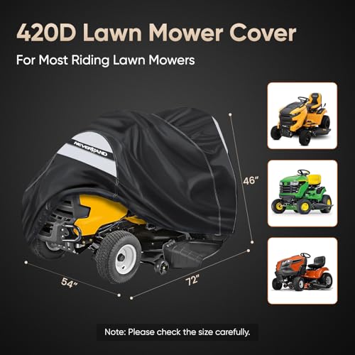 NEVERLAND Riding Lawn Mower Cover Universal Fit 72x54x46 Inch Waterproof Windproof Tractor Cover with Buckles Straps Heavy Duty PU Oxford for Outdoor Storage - Image 3