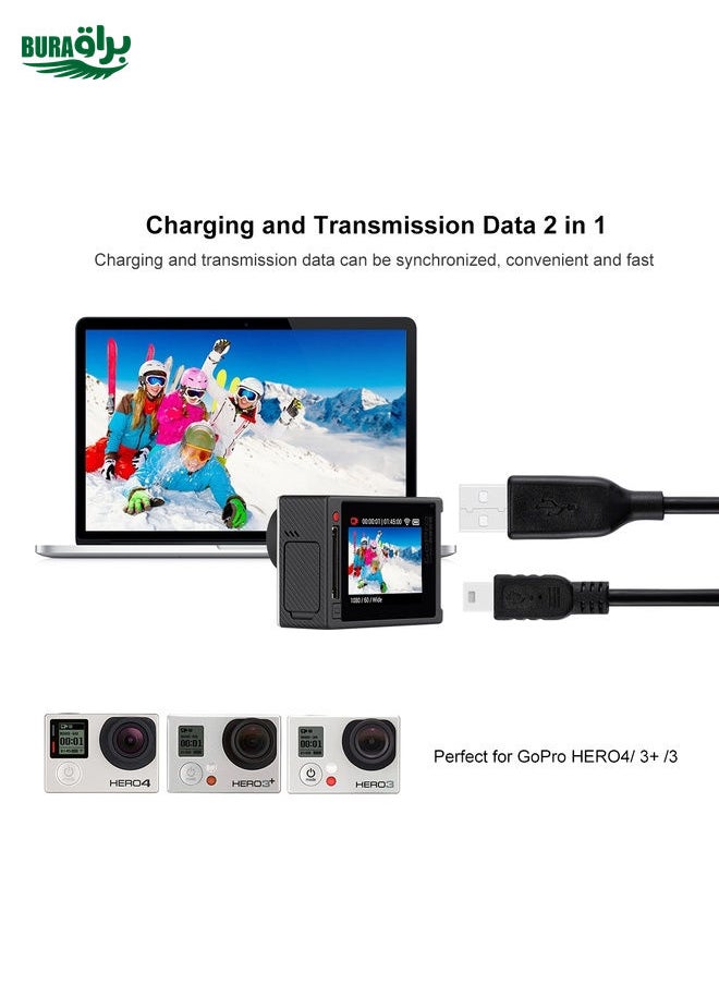 BURAQ - Mini 5-Pin USB Sync Data Charging Cable for GoPro HERO4 /3+ /3, Length: 1.5m - Image 1