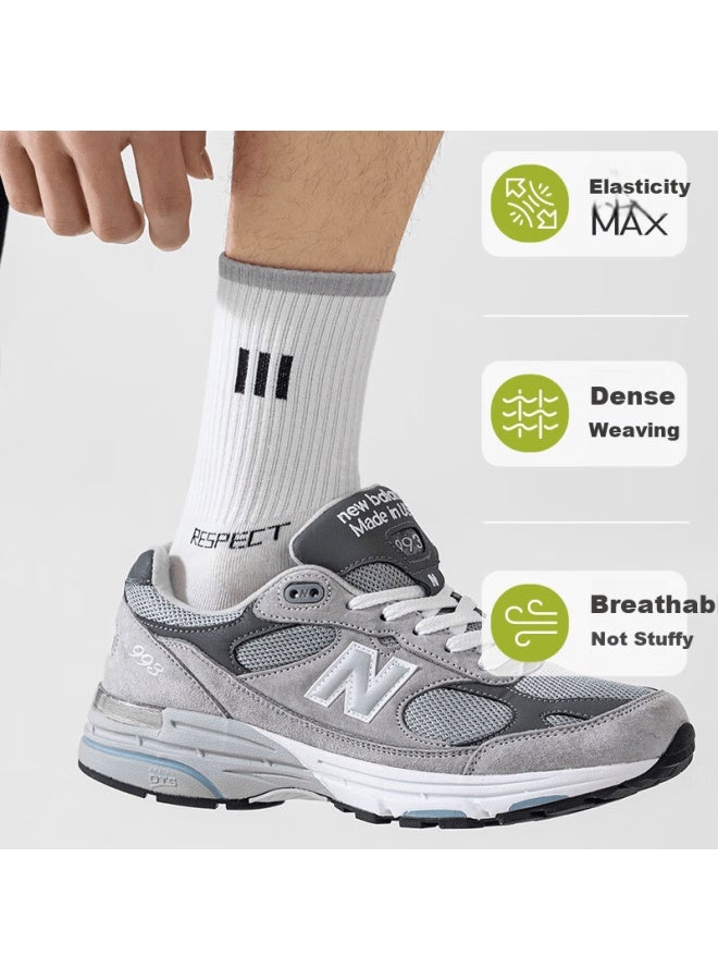 Modal 5 Pairs Men's Long Socks Autumn Cotton Black And White Mid-calf Trendy Skateboard Couple Antibacterial Odor-resistant Breathable Winter Socks - Image 1