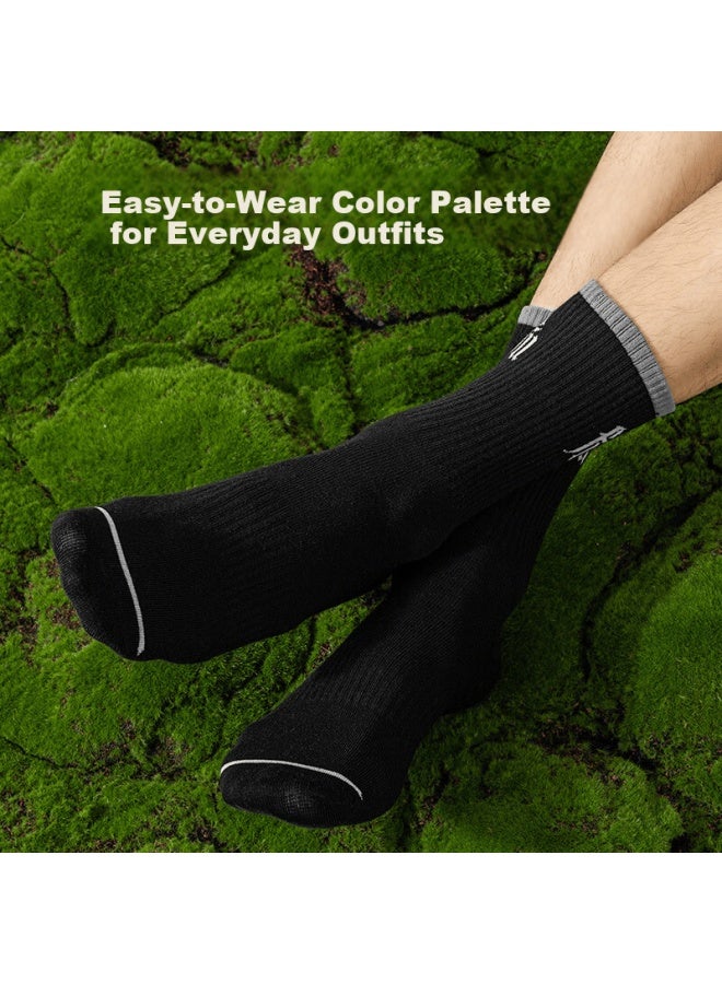 Modal 5 Pairs Men's Long Socks Autumn Cotton Black And White Mid-calf Trendy Skateboard Couple Antibacterial Odor-resistant Breathable Winter Socks - Image 3