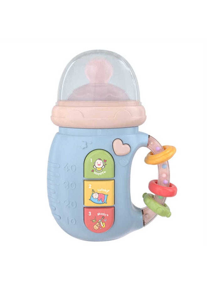 MiniMe Musical Baby Bottle Toy | 6–36 Months | Blue | Silicone & ABS | 7 Play Modes: Color & Digital & Sound & Animal & Instrumental & Music | Lightweight & Portable | BPA-Free & Non-Toxic - Image 1