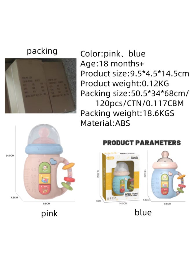 MiniMe Musical Baby Bottle Toy | 6–36 Months | Blue | Silicone & ABS | 7 Play Modes: Color & Digital & Sound & Animal & Instrumental & Music | Lightweight & Portable | BPA-Free & Non-Toxic - Image 4
