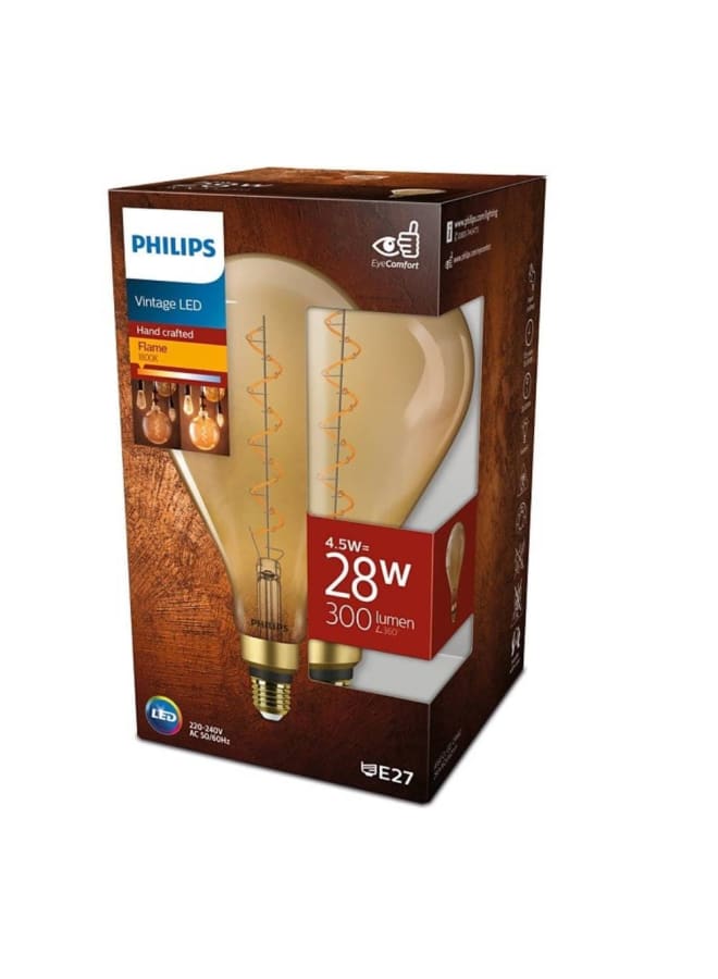 Philips Filament LED Bulb 4.5W Equivalent 28W, Warm giant E27 A160 GOLD ND - Image 2