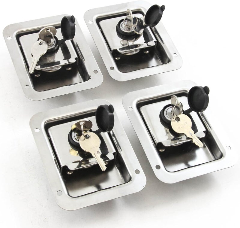 Red Hound Auto Stainless Door Lock Trailer Toolbox RV Paddle Handle Latch - 4 Pack - Image 4