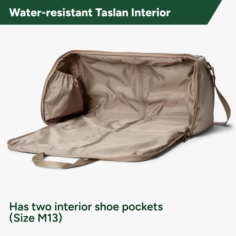 Halfday Convertible 2-in-1 Garment Duffel Weekender Bag 45L | Wrinkle-Free Travel, Hanging Suit Compartment, Shoe Pockets, Trolley Sleeve. Durable & Water-Resistant Carry-On, Stone - Image 3