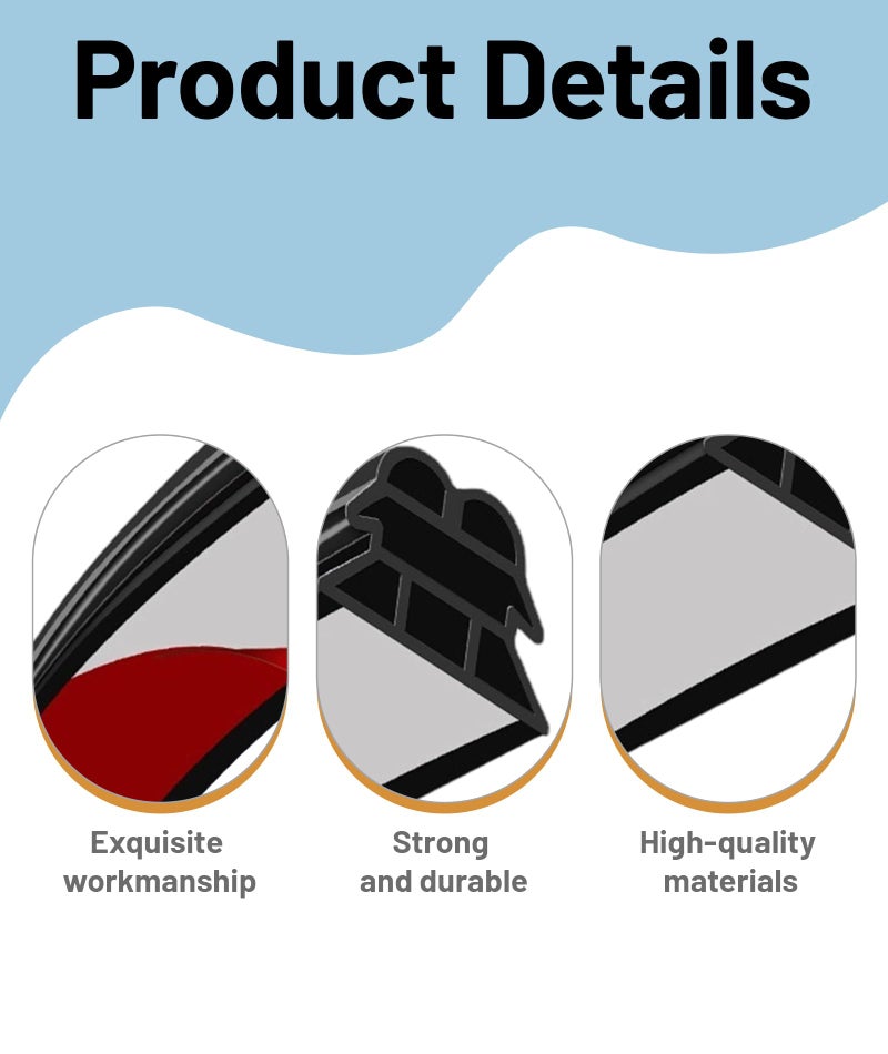 Indusoire 10M Car Door Seal Noise Proof, Damping Sheet for Car Door, Anti Noise Car Sealing Strip, Vehicle Sealing for Long Distance Travel and Commute - Image 3