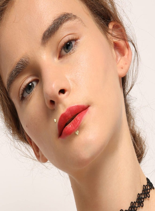 Sanfenly Lip Rings for Women Men 16G Medusa Labret Lip Piercing Jewelry 8MM Lip Ring Studs Gold Tragus Helix Cartilage Earrings - Image 4