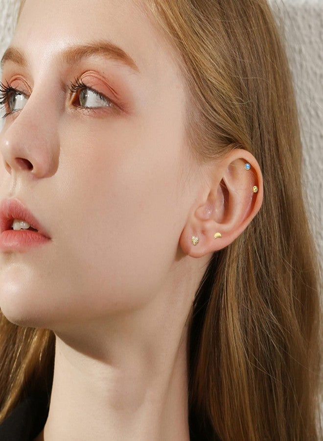 Sanfenly Lip Rings for Women Men 16G Medusa Labret Lip Piercing Jewelry 8MM Lip Ring Studs Gold Tragus Helix Cartilage Earrings - Image 5