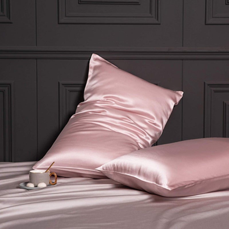Pink Mulberry Silk Pillowcase for Hair and Skin Made in USA  22 Momme Real Silk  100% Silk Pillow Cases with Zipper  6A Grade Pure Silk  Soft  Cooling  Anti Acne  1 Pc 20""x26"" (Standard  Pink)