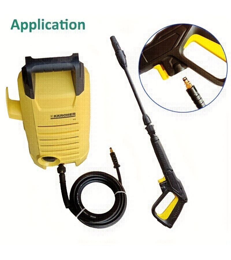خرطوم غسيل السيارات عالي الضغط 40 ميجاباسكال 5800 PSI خرطوم أسود 590.55 بوصة M22 14 K2 K7 - Image 5
