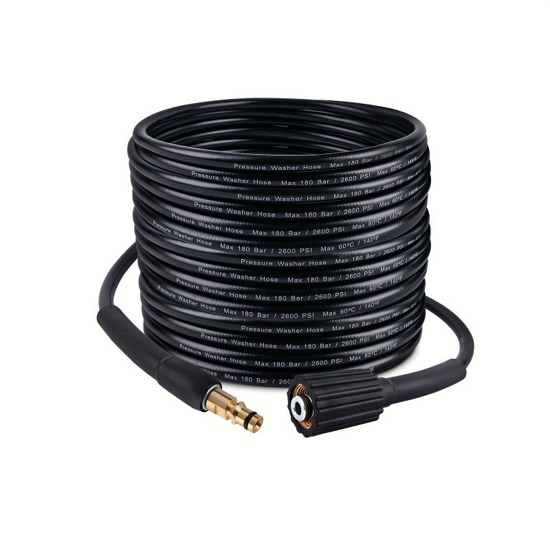 خرطوم غسيل السيارات عالي الضغط 40 ميجاباسكال 5800 PSI خرطوم أسود 590.55 بوصة M22 14 K2 K7 - Image 1