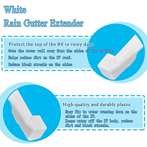 Wadoy RV Gutter Spouts with Extensions, RV Rain Gutter Spouts 2 Right & 2 Left, Universal RV Gutter Extensions - Directs Rainwater Away from The Sides of Your RV, Left and Right Side - Image 3