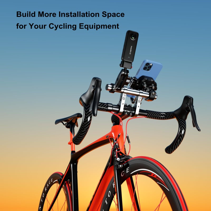 BRCOVAN Aluminum Alloy Handlebar Extender for Bicycle & Motorcycle, Bike Handlebar Extensions with Double Mounting Clamp Bracket, Fit for Round Rails 0.87'' / 1'' / 1.125'' / 1.26'' in Diameter - Image 3