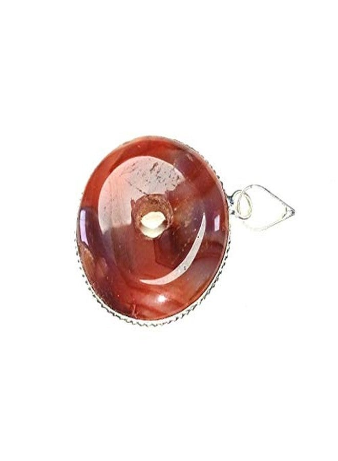 CA AGATE Natural Red Carnelian Donut pendant Crystal Crystal Pendant - Image 2