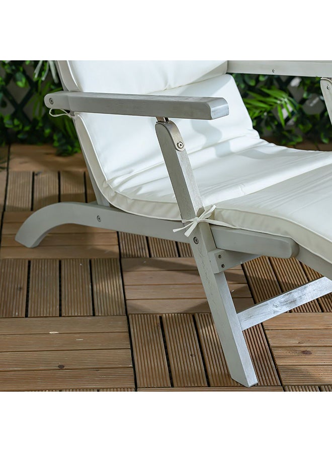 DANUBE HOME Dreamwave 1-Seater Wooden Sun Lounger | All Weather Patio Sunloungers | Single Relaxing Chair | Modern Design Outdoor Furniture For Gardens Lawns Poolsides L143xW55.5xH91.5cm - - Image 4