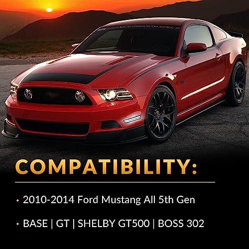 DERMOKA LED Side Marker Lights Front Bumper Fender White Parking Lamps for 2010-2014 Ford Mustang 2PCS, Smoked Len - Image 2