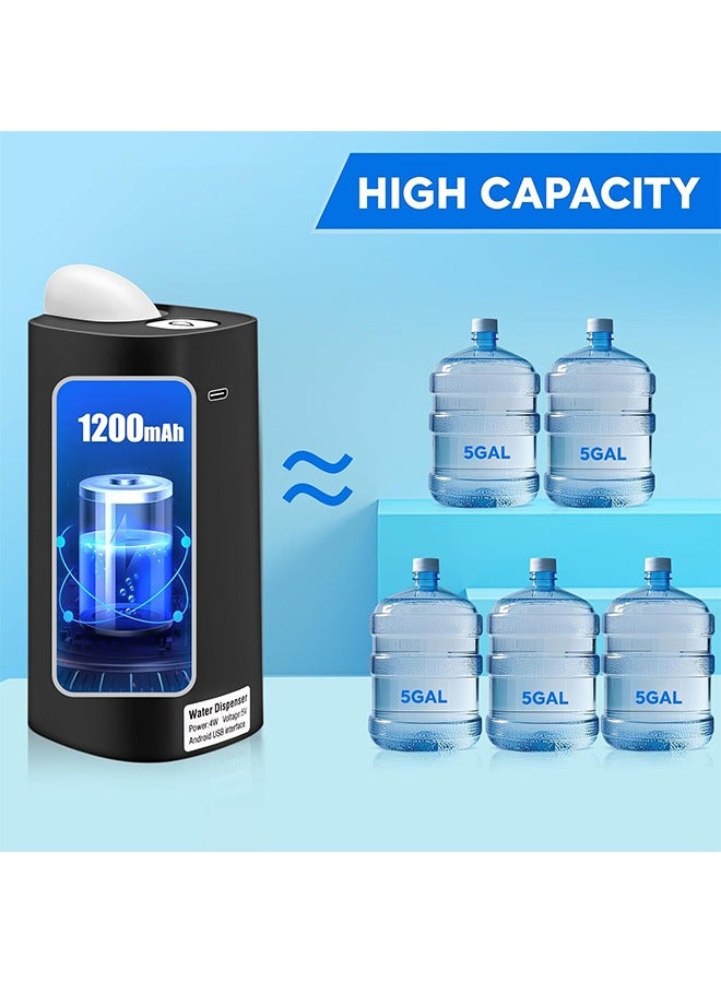 Sweet Life Foldable Water Dispenser for 5 Gallon Bottle, Electric Water Pump for 5 Gallon Jug Rechargable Portable Automatic Low Decibel for Camping Travel Home Kitchen Office (Black) - Image 4