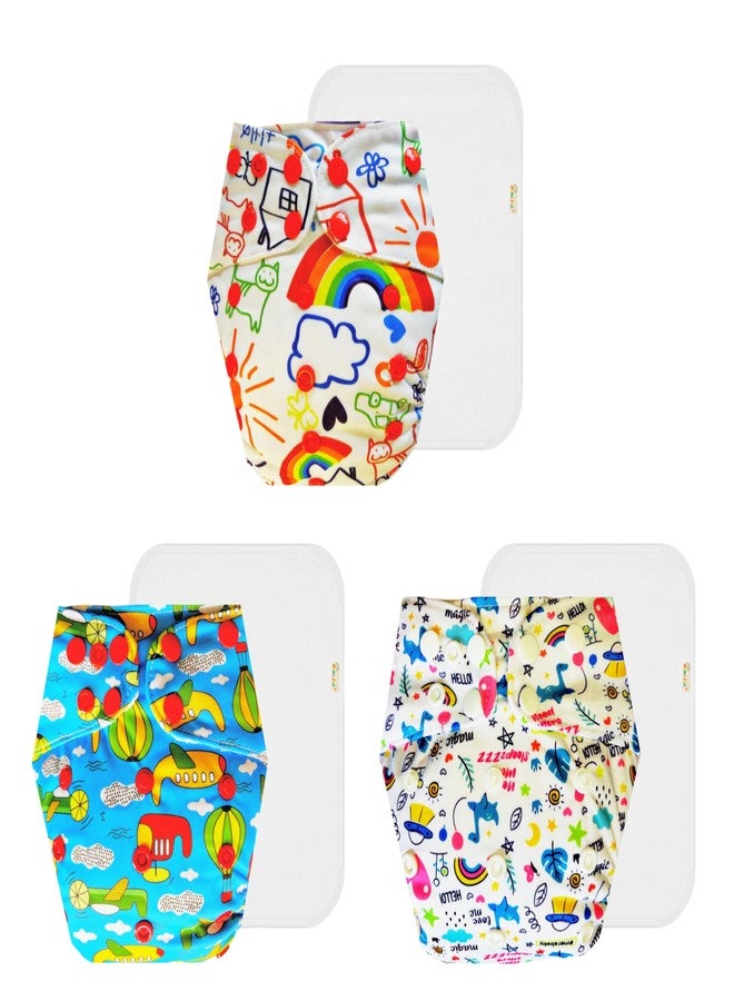 حفاضات دمبلدو القماشية الممتازة مع حشوة قطنية (عبوة من 3) | شعور بالجفاف والراحة | مانعة للتسرب | سهلة التنظيف | مصممة من قبل الأمهات | من 3 أشهر إلى 3 سنوات | للجنسين - Image 1