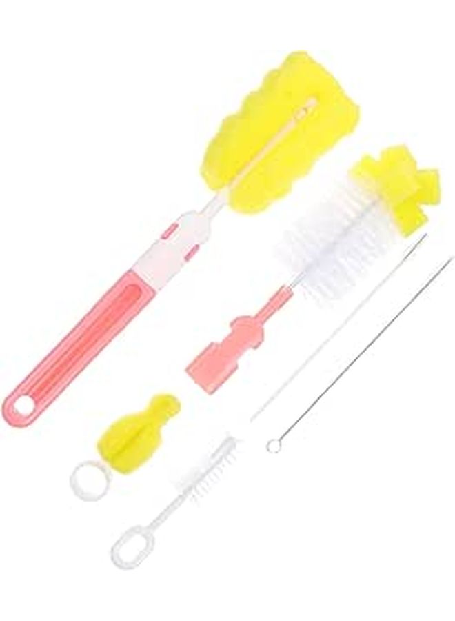 6pc Baby Bottle Cleaner Brush Set Non Scratch Material Travel Kit Sponge - Image 1