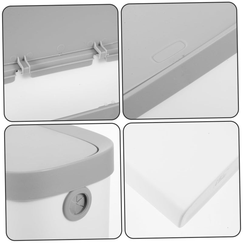 Space Friendly Press Open Lid PP Plastic Trash Can For Kitchen Bedroom Bathroom Office Stylish Small - Image 5