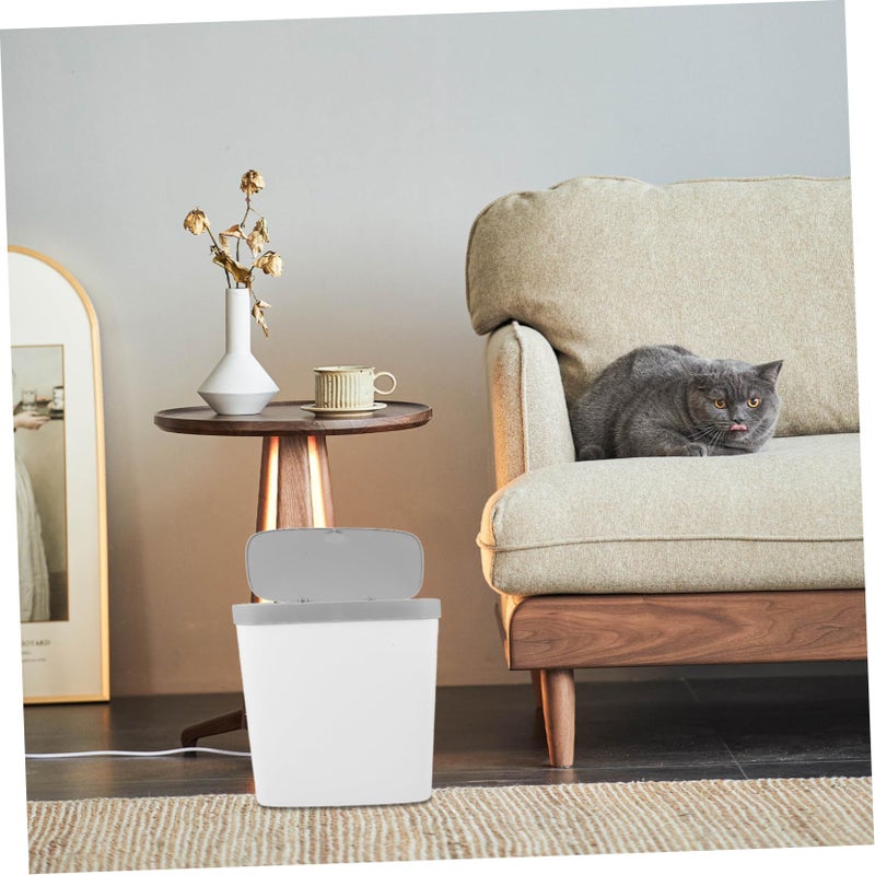 Space Friendly Press Open Lid PP Plastic Trash Can For Kitchen Bedroom Bathroom Office Stylish Small - Image 3