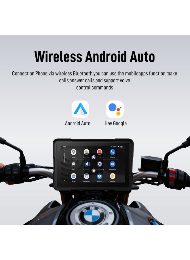 7'' Waterproof Motorcycle GPS Navigation | Wireless CarPlay Android Auto Quick Release Design Dash Cam TPMS - Image 5