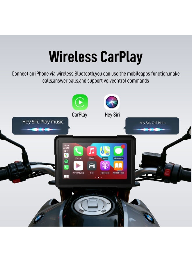 7'' Waterproof Motorcycle GPS Navigation | Wireless CarPlay Android Auto Quick Release Design Dash Cam TPMS - Image 4