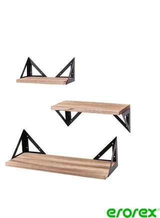 Wisfor Floating Shelves Wall Mounted Rustic Wood Wall Storage Shelves Set of 3 Wood Wall Hanging Shelves for Bedroom Living Room Bathroom Kitchen Office Decor Wood Wall Shelf with 30KG load Capacity - pzsku/Z6B0B858FC45EB9D42C7AZ/45/_/1684205295/6cccdc94-74b4-41a0-981a-46744c9cece6