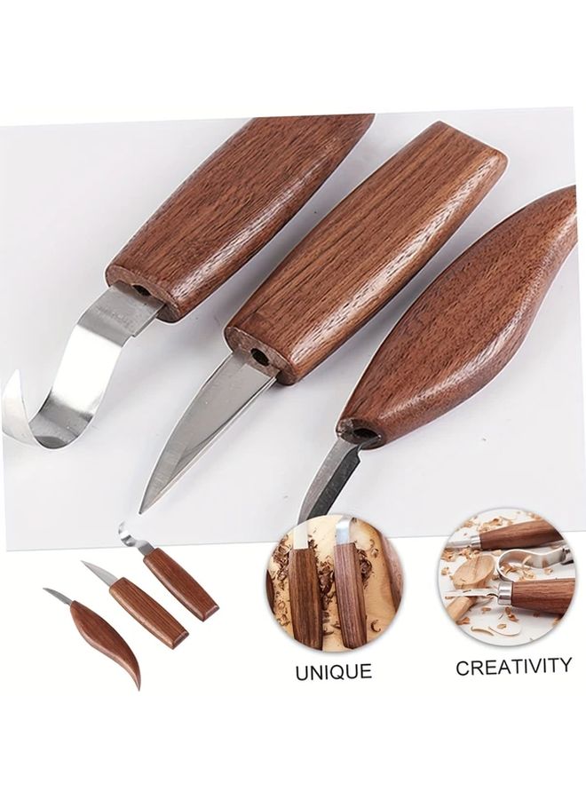 5 Pcs Wood Carving Kit With Engraving Knife Whittling Tool Scraper Spoon Knife Chisel - Image 4