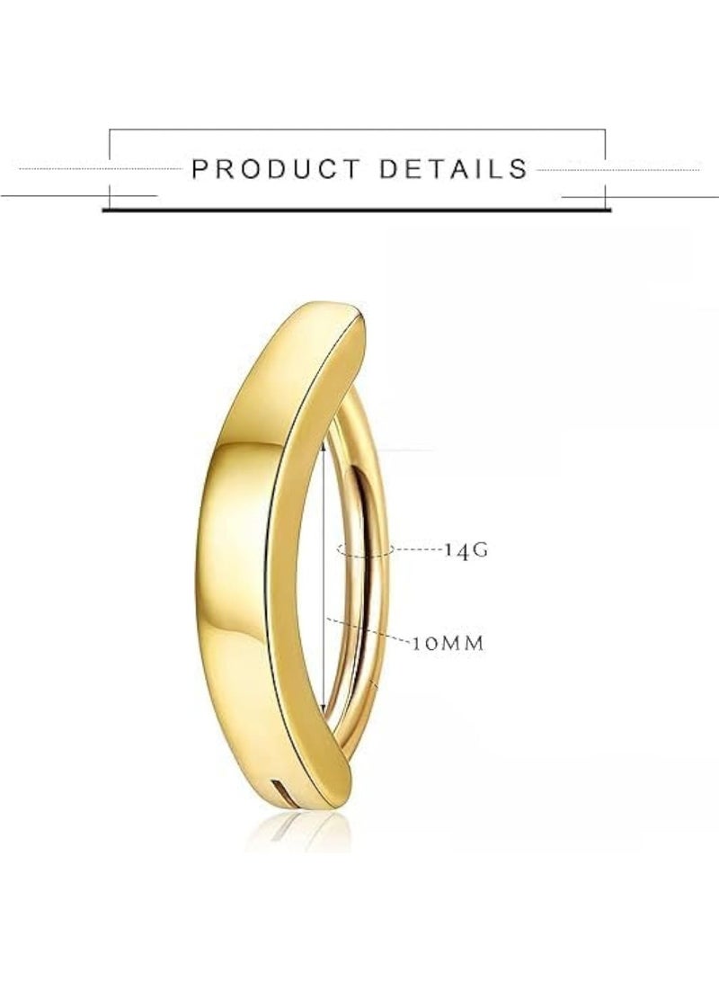 8 قطع من حلقات زر البطن المطلية بالفضة/الذهب، حلقات جراحية من الفولاذ المقاوم للصدأ، حلقات زر البطن، زر البطن، مجموعة ثقب السرة للنساء، فضي/ذهبي (اللون: ذهبي) - Image 2