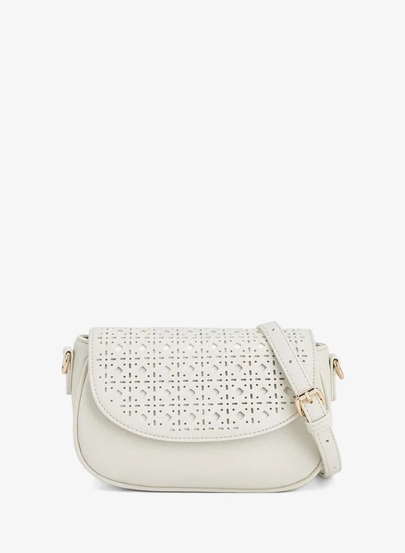 Crossbody Bag With Adjustable Shoulder Strap With Laser Cut Design