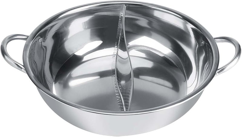 Thick Stainless Steel Hot Pot for Two Flavor Cooking Compatible with Induction Cookers (30cm) - Image 5