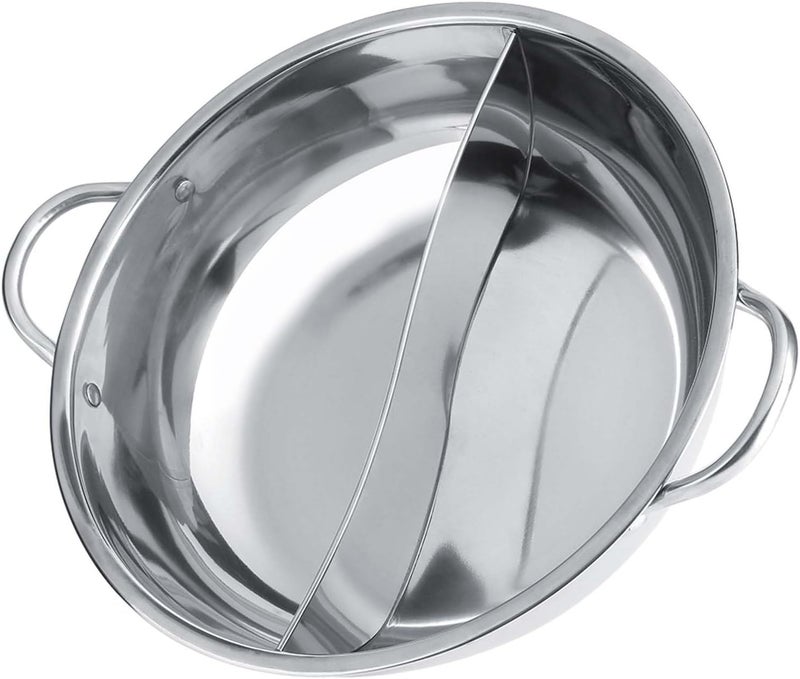 Thick Stainless Steel Hot Pot for Two Flavor Cooking Compatible with Induction Cookers (30cm) - Image 3