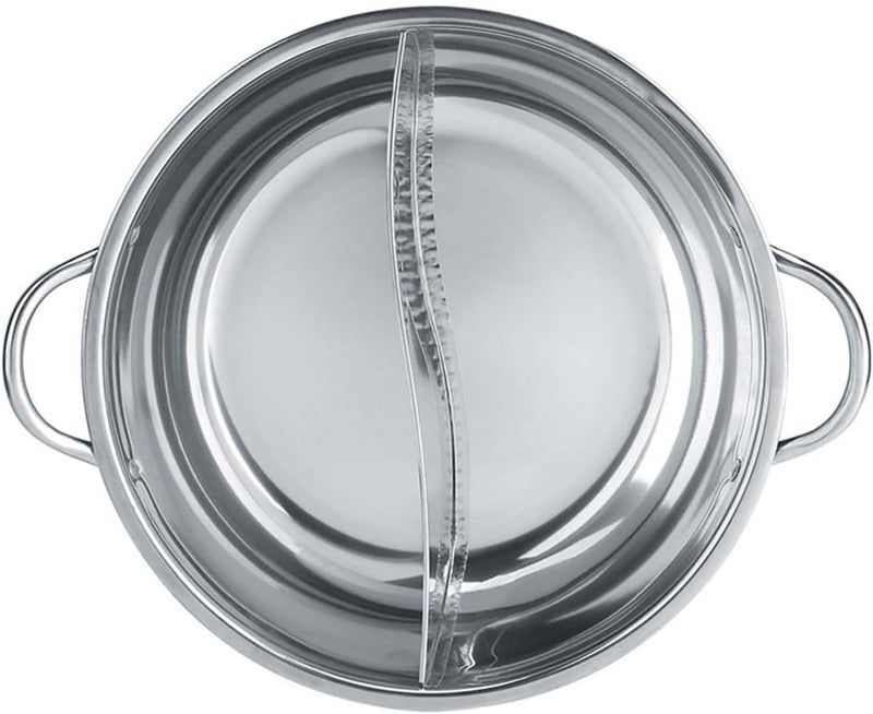 Thick Stainless Steel Hot Pot for Two Flavor Cooking Compatible with Induction Cookers (30cm) - Image 2