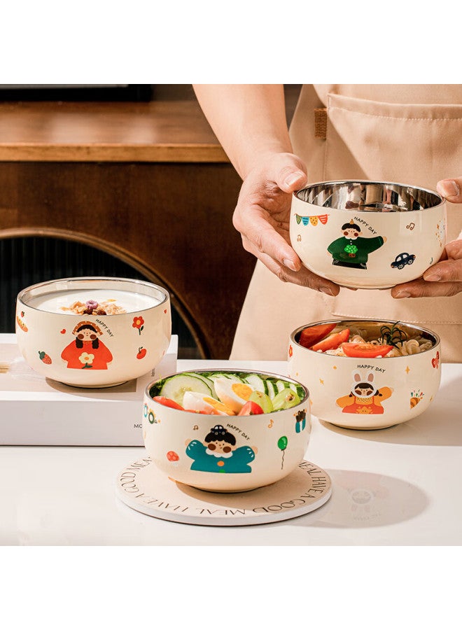 Treejack 316l Stainless Steel Cartoon Rice Bowl For Children, Kindergarten And Home Use, Baby Yogurt Fruit Bowl, Complementary Food Bowl, Soup Bowl - Image 1